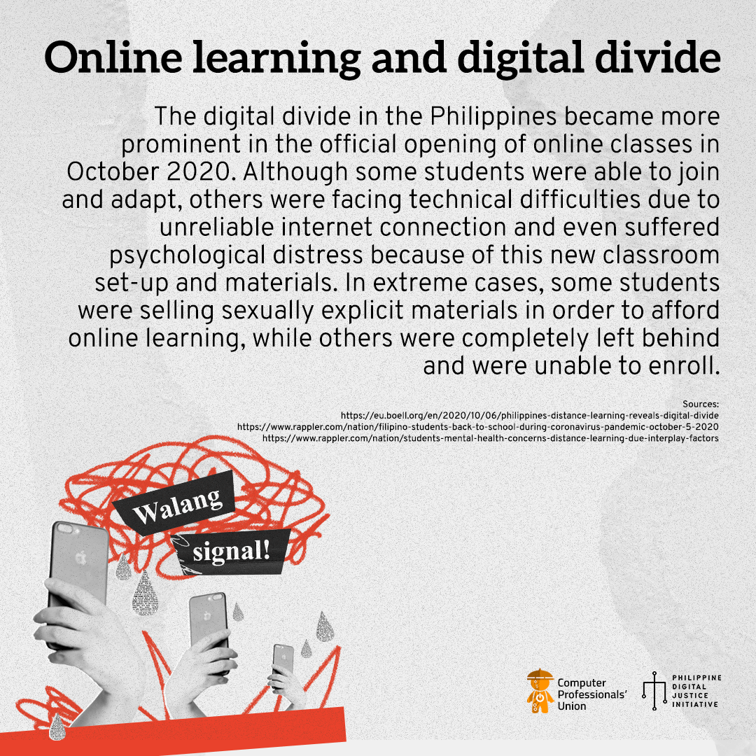 Online learning and digital divide